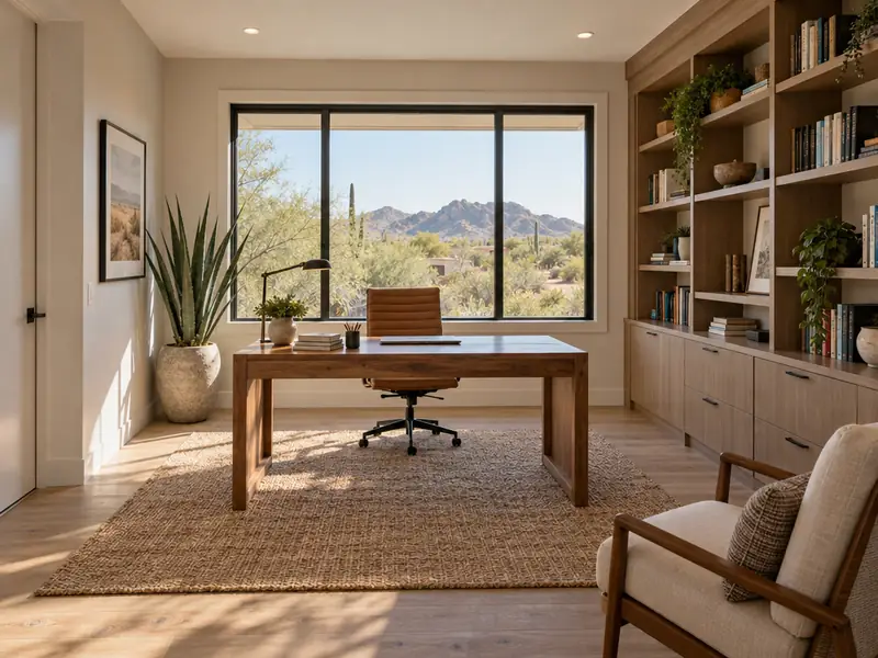 Home office example: converted garage interior